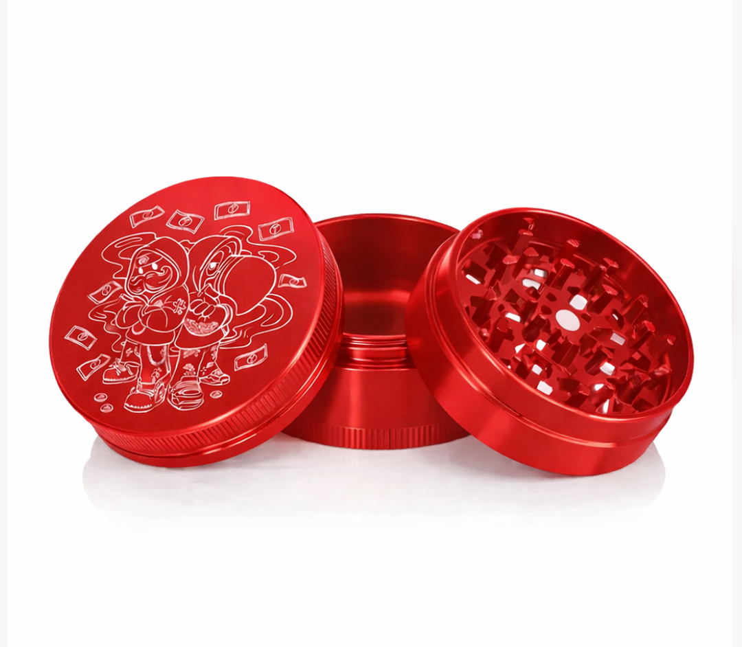 Toasty's x SCS: Aluminum 3-Piece Large Red Grinder