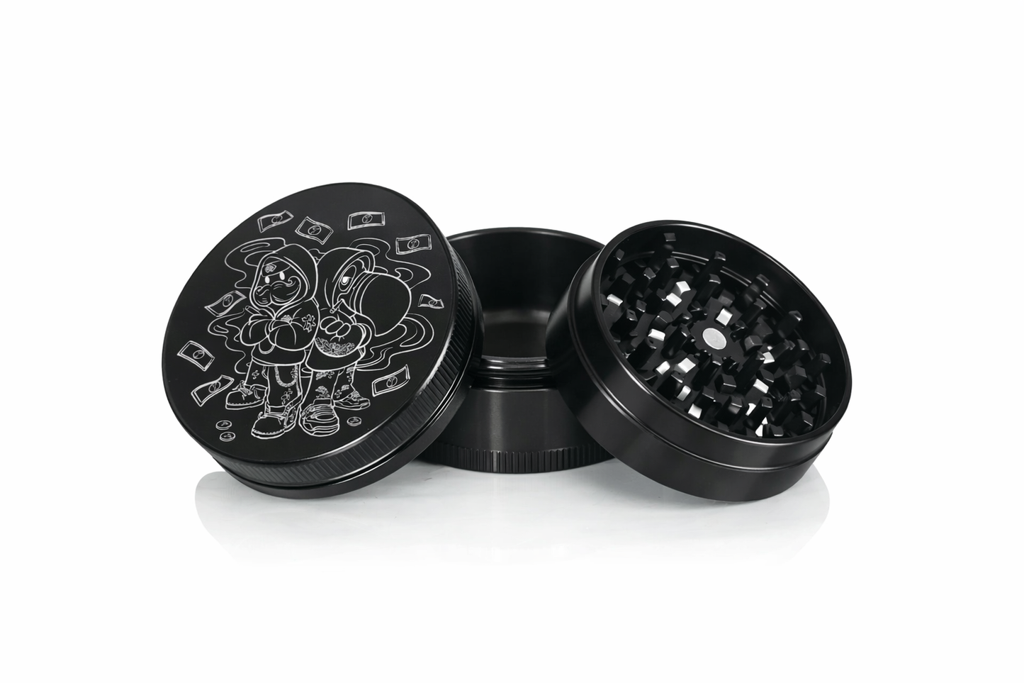 Toasty's x SCS: Aluminum 3-Piece Medium Black Grinder