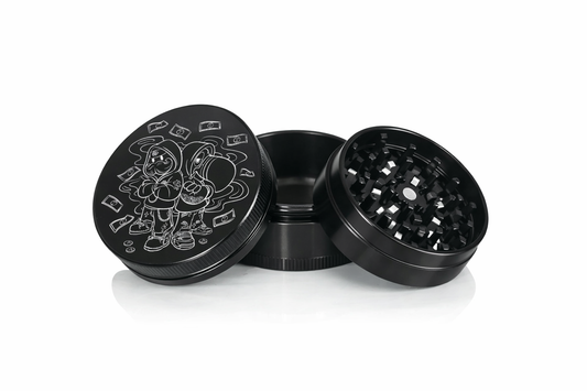 Toasty's x SCS: Aluminum 3-Piece Medium Black Grinder