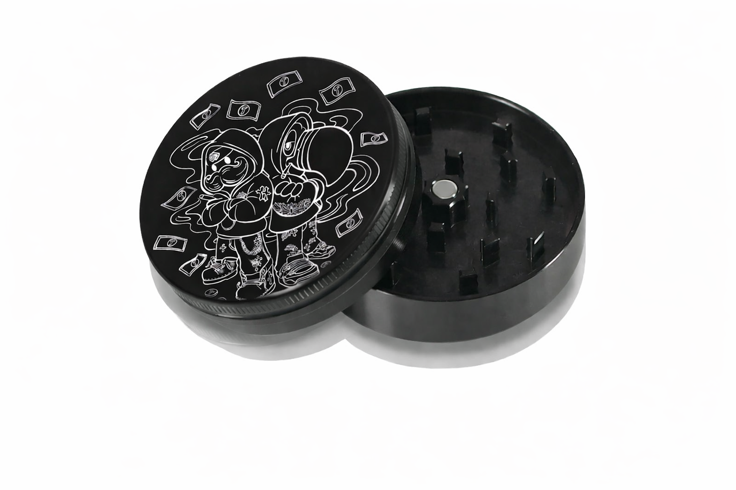 Toasty's x SCS: Aluminum 2-Piece Large Black Grinder