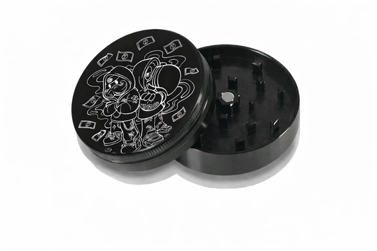 Toasty's x SCS: Aluminum 2-Piece Large Black Grinder
