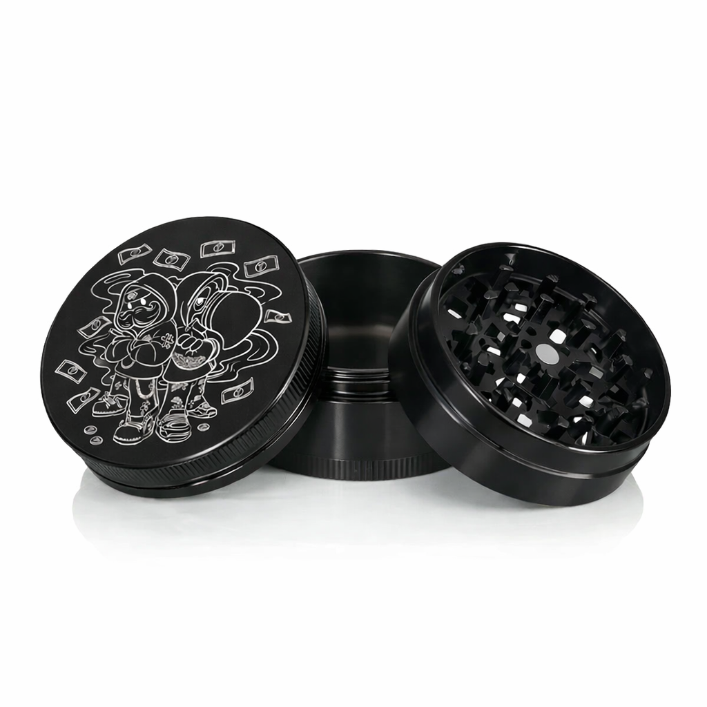Toasty's x SCS: Aluminum 3-Piece Large Black Grinder