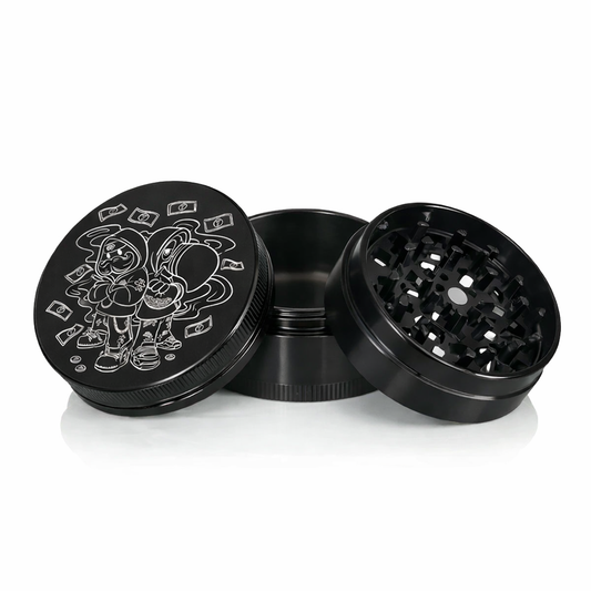 Toasty's x SCS: Aluminum 3-Piece Large Black Grinder